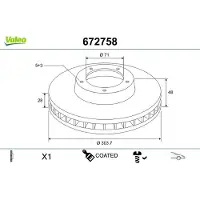 Valeo Bremsscheibe COATED 672758