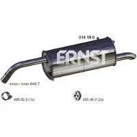 ERNST 314190 Endschalldämpfer für FORD B-MAX (JK) Auspuff
