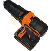 Black & Decker BDCHD18K1B2-QW, Handbohrmaschine, 1400 RPM, 1 cm, 360 RPM, 21000 BPM, Akku