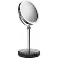 DECOR WALTHER Make-up Spiegel Kristall KSA mit Schälchen Anthrazit Chrom (4x + 1x Vergrößerung)