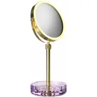 DECOR WALTHER Make-up Spiegel Kristall KSA mit Schälchen Violett Gold 24 Karat (4x + 1x Vergrößerung)