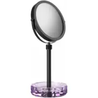 DECOR WALTHER Make-up Spiegel Kristall KSA mit Schälchen Violett Matt Schwarz (4x + 1x Vergrößerung)