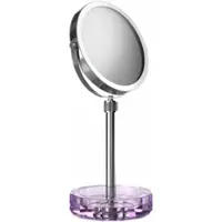 DECOR WALTHER Make-up Spiegel Kristall KSA mit Schälchen Violett Chrom (4x + 1x Vergrößerung)