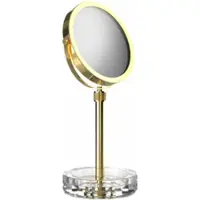 DECOR WALTHER Make-up Spiegel Kristall KSA Schale Transparent Gold 24 Karat (4x + 1x Vergrößerung)