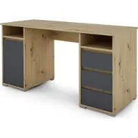 ByLiving Schreibtisch Lobo, in artisan Eiche, anthrazit, mit 3 Schubkästen und 1 Tür, Breite 138 cm