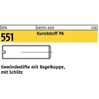 F. REYHER Nchfg. GmbH & Co. KG Gewindestift DIN 551 m.Kegelkuppe/Schlitz M 8 x 12 Polyamid