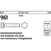 Hörger & Geßler Sechskantschraube DIN 961 VG M 12 x1,5 x 55 8.8