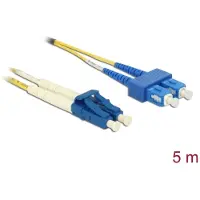 DeLOCK - Netzwerkkabel - LC Single-Modus (M) zu SC Single-Modus (M) - 5 m - 2 mm - Glasfaser - Duplex - 9/125 Mikrometer - G.657.A1/OS2 - halogenfrei - Gelb