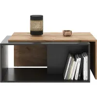 Vicco Couchtisch Paul Anthrazit/Goldkraft Eiche 90 x 48 cm, Model 54643