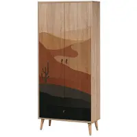 Hannah Home Skye Decor, City Gardrop Desert, Kleiderschrank, Mehrfarbig, 100 % MELAMINBESCHICHTETE SPANPLATTEN, 80 x 45 x 190 cm 863SPH4259