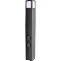 Deko-light Steckdosensäule Facado Socket, Höhe 100 cm dimmbar, alu / grau / zink, Aluminium, Modern