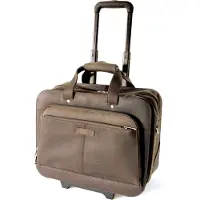 Harold's Leder Trolley Businesstasche mit Laptopfach Antic Businesstrolley Taupe braun 43cm