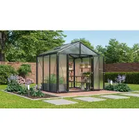 Pergart Vitavia, Aktionsangebot (inkl. 100 Euro Zubehör): Gewächshaus "Zeus Comfort 6200", schwarz, 6,2 m², 16 mm HKP