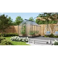 Pergart Vitavia, Gewächshaus "Triton 5000" inkl. Stahlfundament, schwarz, 5,0 m², 4 mm HKP