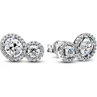 Pandora 293774C01 Damen-Ohrstecker Silber Umarmender Heiligenschein