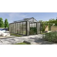 Pergart Vitavia, Gewächshaus "Zeus Comfort 15700", schwarz, 15,7 m², 16 mm HKP