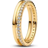Pandora 163799C01 Damen-Ring Doppelband Goldfarben