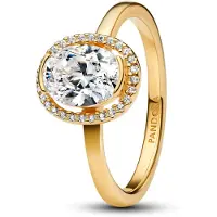 Pandora 163802C01 Damen-Ring Ovaler Funkelnder Heiligenschein Goldfarben