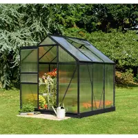 Halls Gewächshaus Popular 66 Polycarbonat 4 mm 193 x 319 cm schwarz