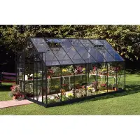 Halls Gewächshaus Magnum 148 Sicherheitsglas 3 mm 257 x 446 cm schwarz