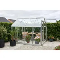 Halls Gewächshaus Popular 86 Sicherheitsglas 3 mm 193 x 257 cm aluminium