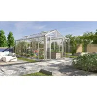 Pergart Vitavia, Gewächshaus "Zeus Comfort 15700", aluminium eloxiert, 15,7 m², 3 mm ESG, 10 mm HKP