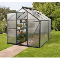 Vitavia Gewächshaus "Triton 3800" inkl. Stahlfundament schwarz 3,8 m² 4 mm HKP