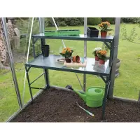 Vitavia Vitavia, Tischaufsatz für Pflanztisch mit Arbeitsplatte aus Hohlkammerplatten, smaragd grün