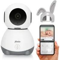 Alecto WLAN-Babyphone weiß grau mit HD-Kamera gratis App Gegensprechfunktion 1 St