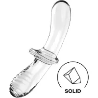 Satisfyer Double Crystal - doppelseitiger Glas-Dildo (transparent)