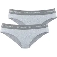 Copenhagen Studios Bikinislip "mit softem Logobund" 2er-Pack, aus gerippter Bio-Baumwollqualität