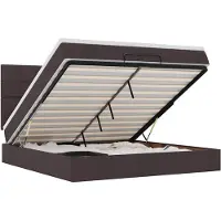 vidaXL Ottoman-Bett mit Matratze & LEDs Dunkelbraun 160x200 cm Stoff