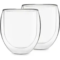 Feelino Teeglas Ice 2-er-Set 320 ml spülmaschinenfest hochwertiges Borosilikatglas Transparent
