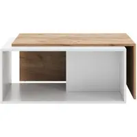Vicco Couchtisch Paul Weiß/Goldkraft Eiche 90 x 48 cm, Model 54644