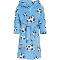 Playshoes Fleece-Bademantel Fußball in Blau | Gr.: 158/164