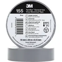 3M Temflex 155 Vinyl Elektro-Isolierband, Silber, 19 mm x 20 m, 0,13 mm