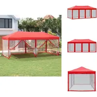 vidaXL Partyzelt Faltbar mit Seitenwänden Rot 3x6 m - Pavillons & Partyzelte