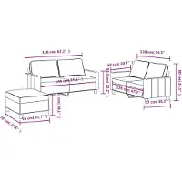 vidaXL 3-tlg. Sofagarnitur mit Kissen Dunkelgrau Stoff