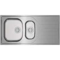 Teka UNIVERSE 60 T-XP 11/2B 1E, Aufsatzwanne, Rechteckig, Edelstahl, Edelstahl, 2 Becken, Rechteckig