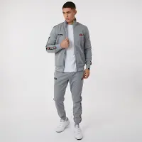 Ellesse Herren Giraldo Tracksuit mit Beinbesatz Grau