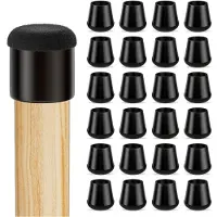 Luft Air Stuhlbeinschoner mit Filz - 32 Stück - Kappen 12-16mm - Mit Anti-Kratz-Filz - Rund - Schwarz - Bodenschutz - Stuhlbeinsocken - Schwarz