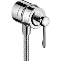 Hansgrohe AXOR Montreux Fixfit Stop Schlauchanschluss, Abstellventil, Hebelgriff, 16883820, Farbe: Brushed Nickel