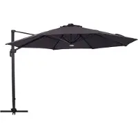 Ebuy24 Torben Hängesonnenschirm Ø3,5M mit Solarlampe schwarz, grau.