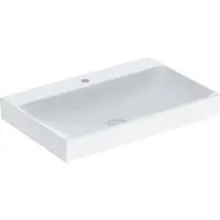 Geberit Waschtisch One 75cm, Hahnl. mit., o. ÜL, weiß KeraTect