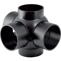 Geberit Pe Dreifach-Kugelabzweig 367605161 DN 100/100, 88,5Grad, Anschlüsse 90Grad, PE-HD