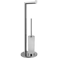 Gessi Emporio Ständer mit Papierrollenhalter und Toilettenbürstengarnitur aus satiniertem Glas, 38