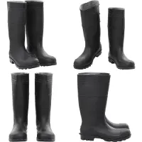 vidaXL Gummistiefel Schwarz Größe 44 PVC