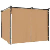 vidaXL Pavillon mit Vorhängen 3x3 m Taupe Stahl - Pavillons & Partyzelte