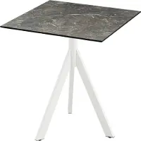 Veba Infinity Tripod Terrassentisch Weiß frame + Galaxy Marble HPL 70x70 cm