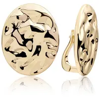 Sparkling Jewels Sparkling - Oval gold-plated earrings EAG26